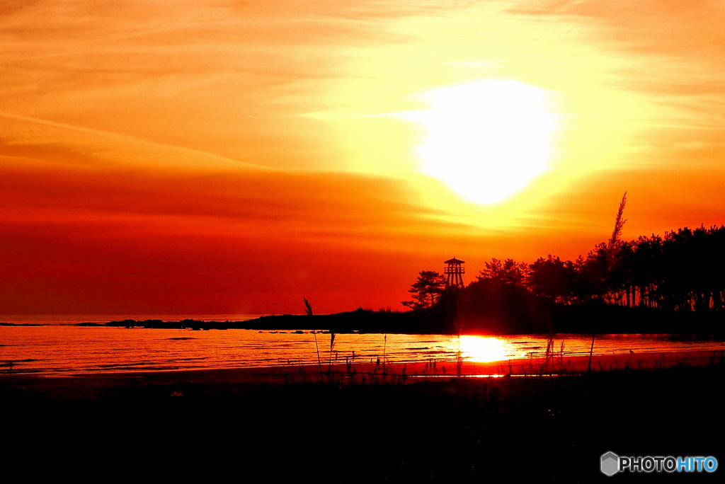 静寂・・・里海　能登の夕景