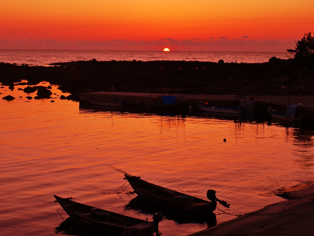 寒村の　夕景・・・