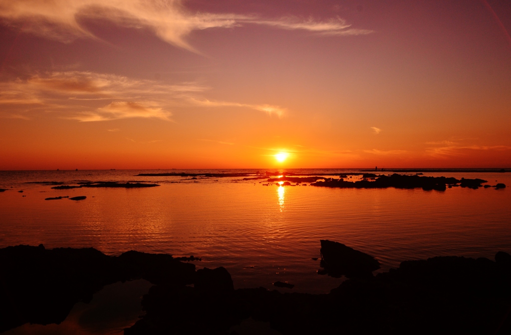 落陽　能登　百浦海岸