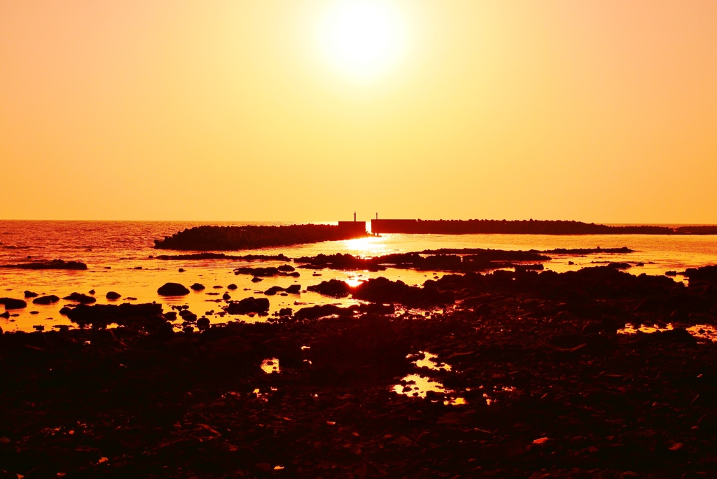 夕景　漁港