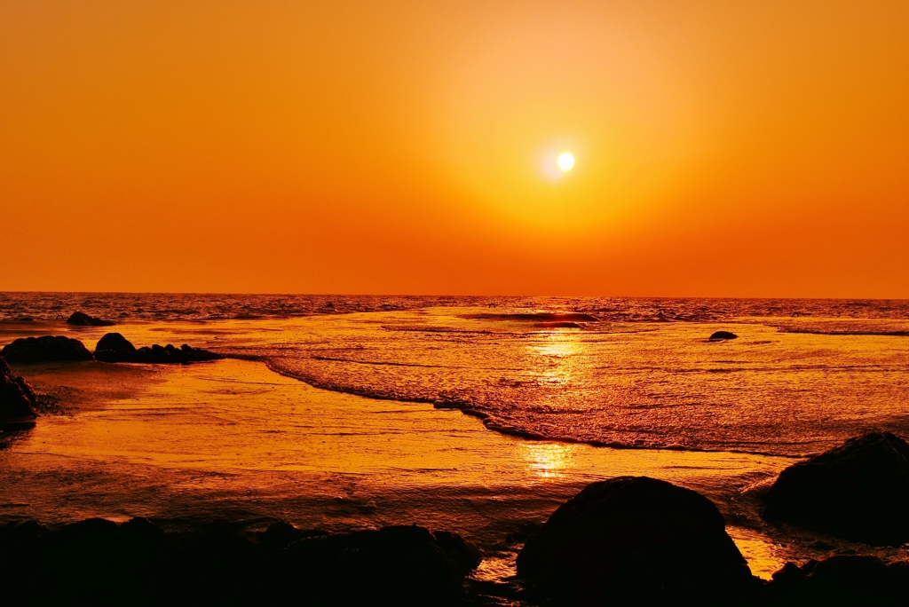 日本海の夕景