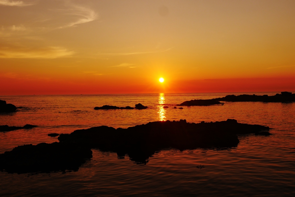 真夏の夕景　　　能登