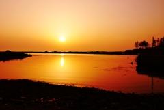 夕景　　能登は百浦海岸