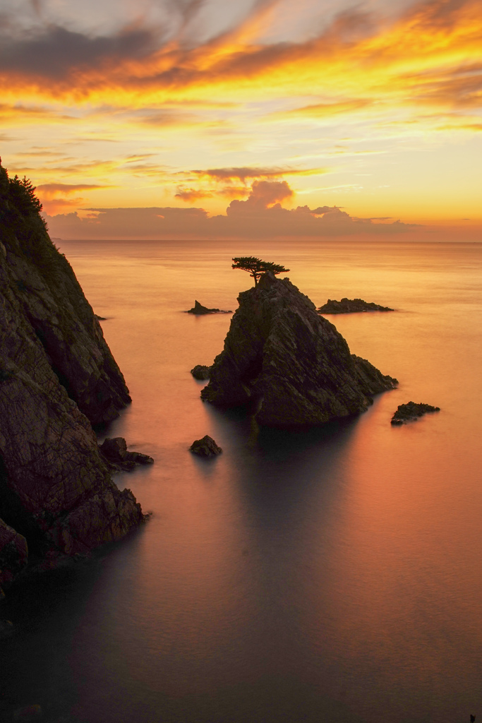 夕焼けの海