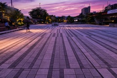 草津 夕暮れ広場（新東海道五十三次）