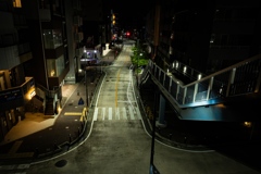 吉田町歩道橋より旧東海道を望む