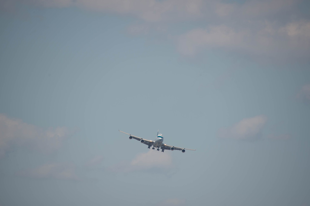 キャセイ　B747　城南島ターン