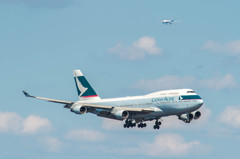 キャセイ　B747　アプローチ