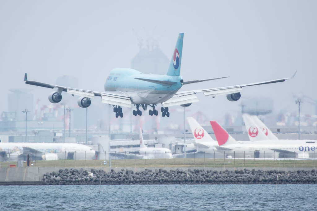大韓航空　B747　アプローチ