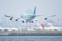 大韓航空　B747　アプローチ