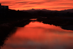 川面夕景色