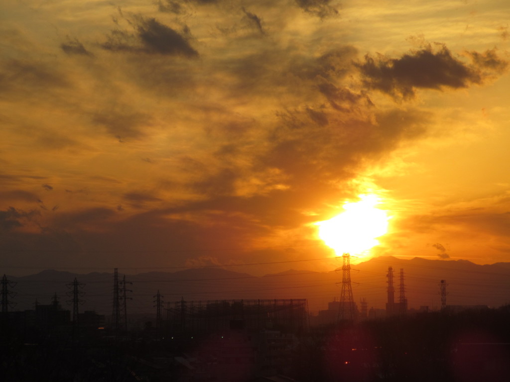 今日の夕日
