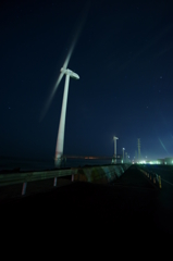 夜空に向かって