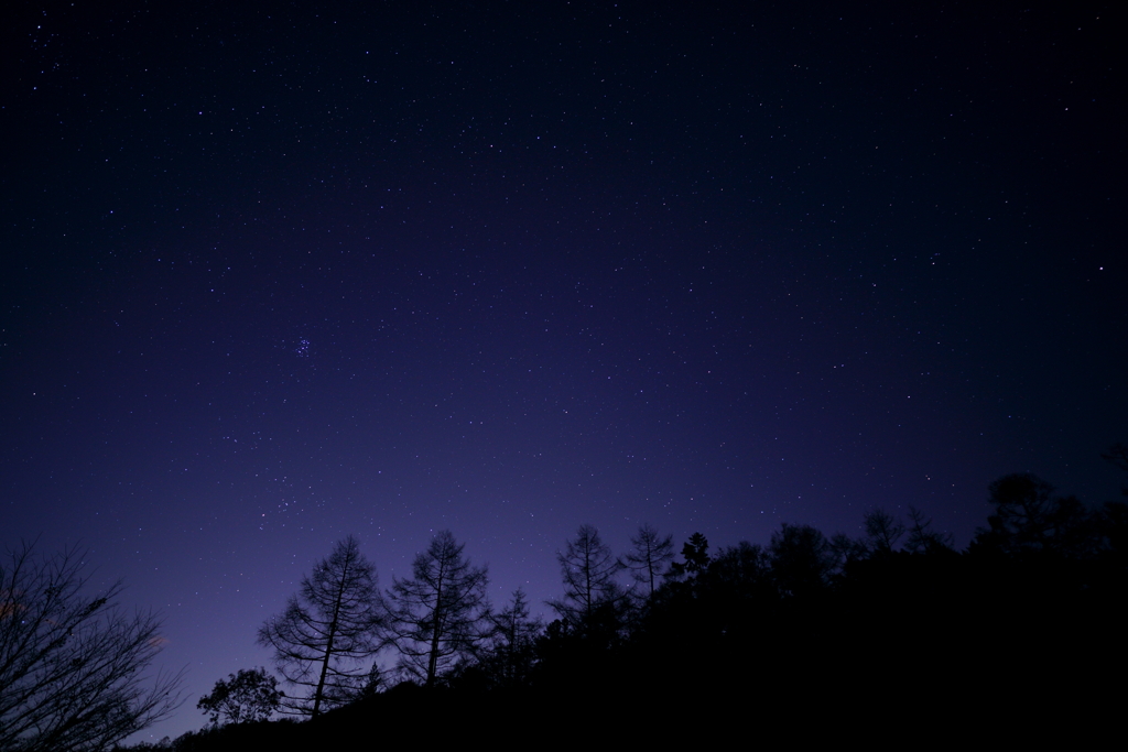 漆黒の夜空に