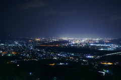 千曲川と街灯り