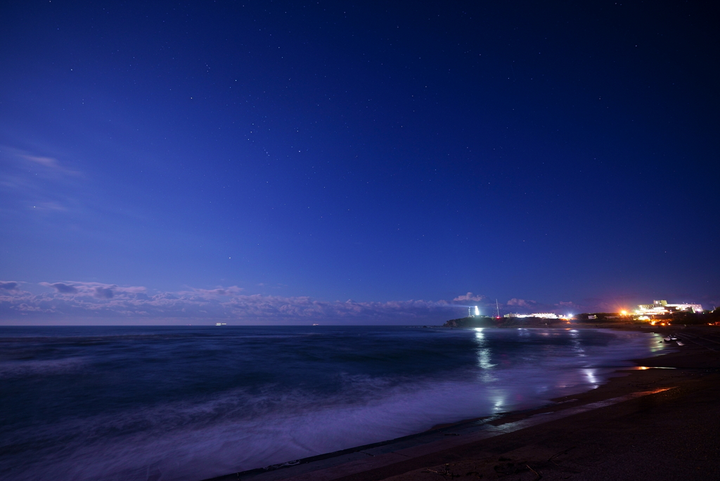 夜空と水平線