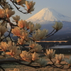 白木蓮と富士山