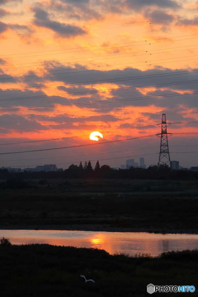 朝の多摩川