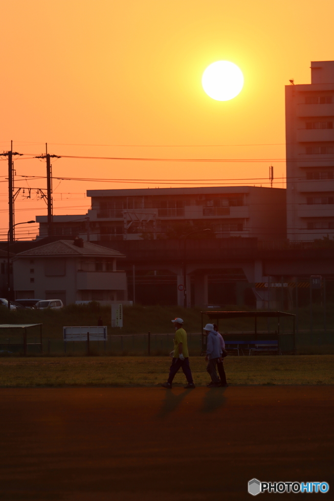 朝の多摩川