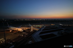夕方の空港