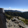 塩見岳東峰より富士山を望む