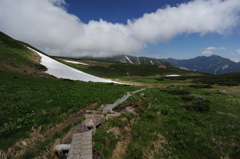 五色ヶ原を行く