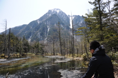 岳沢湿原にて