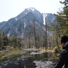 岳沢湿原にて