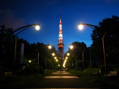 東京タワーへ、一直線