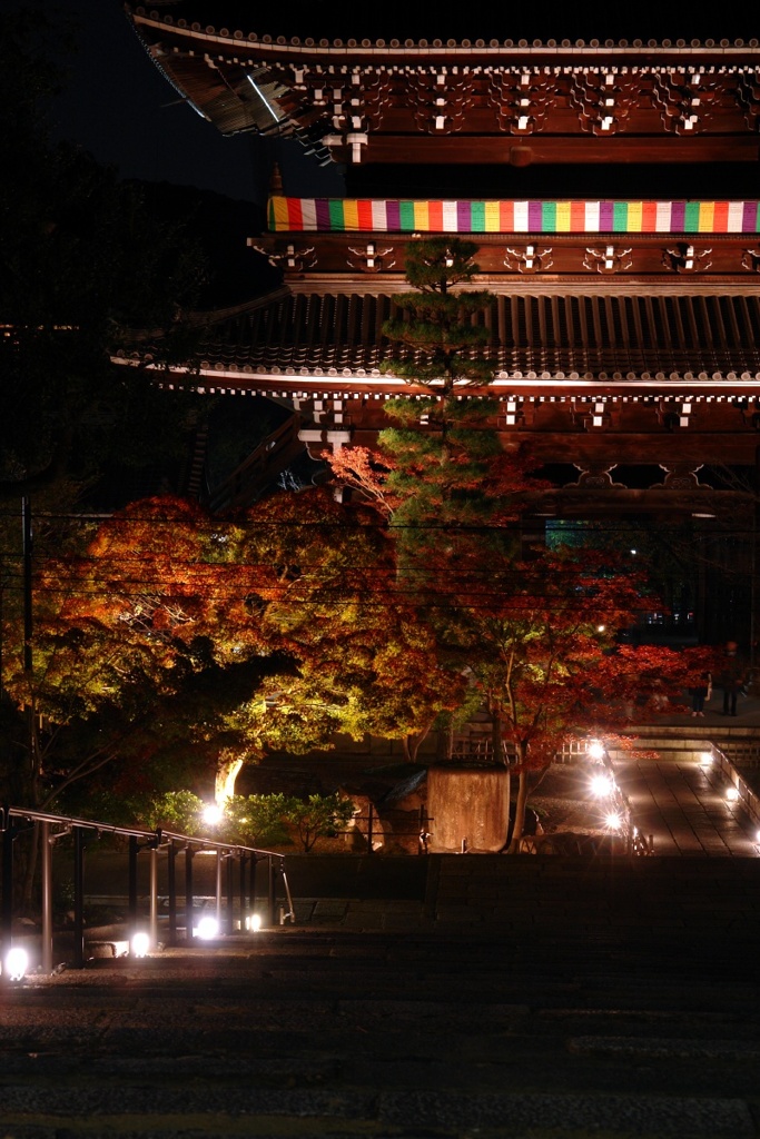 山門、からの参道