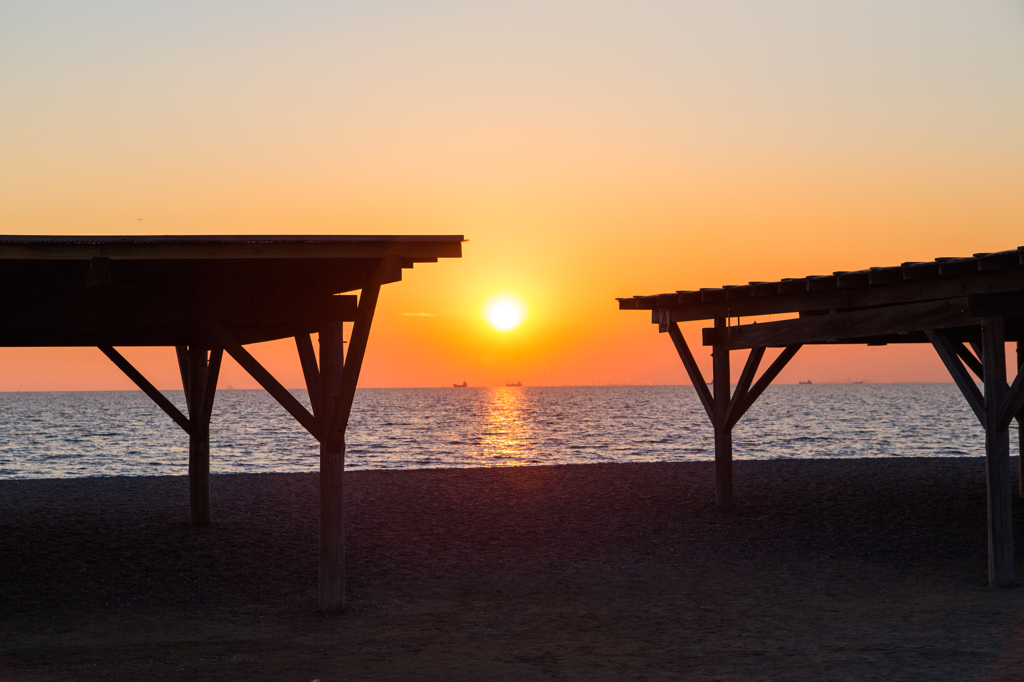 稲毛の夕日