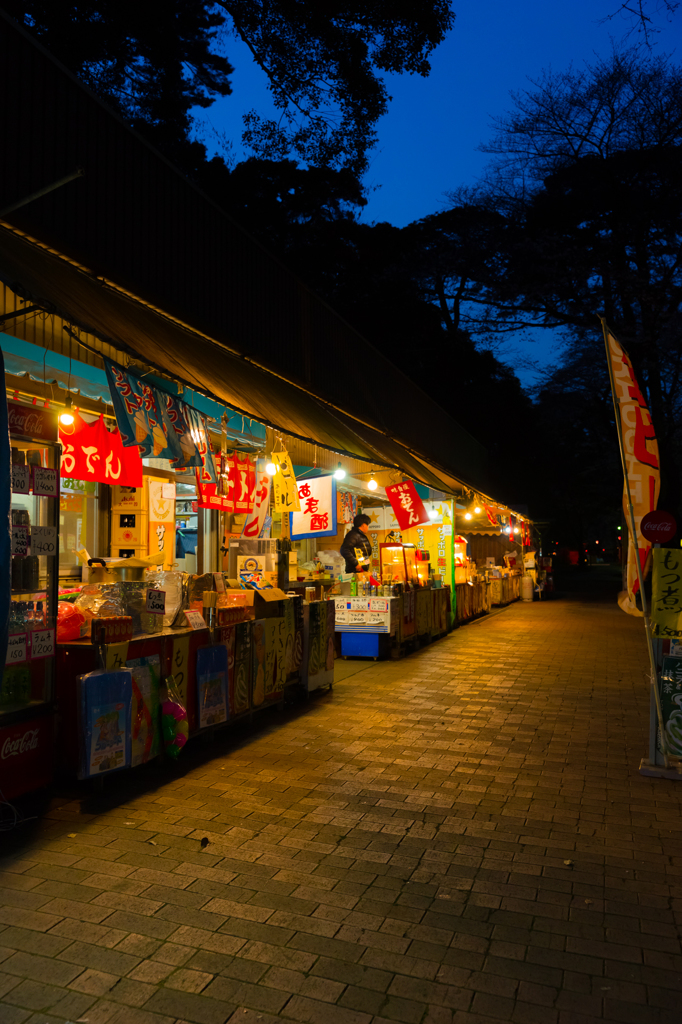 夜桜祭り屋台