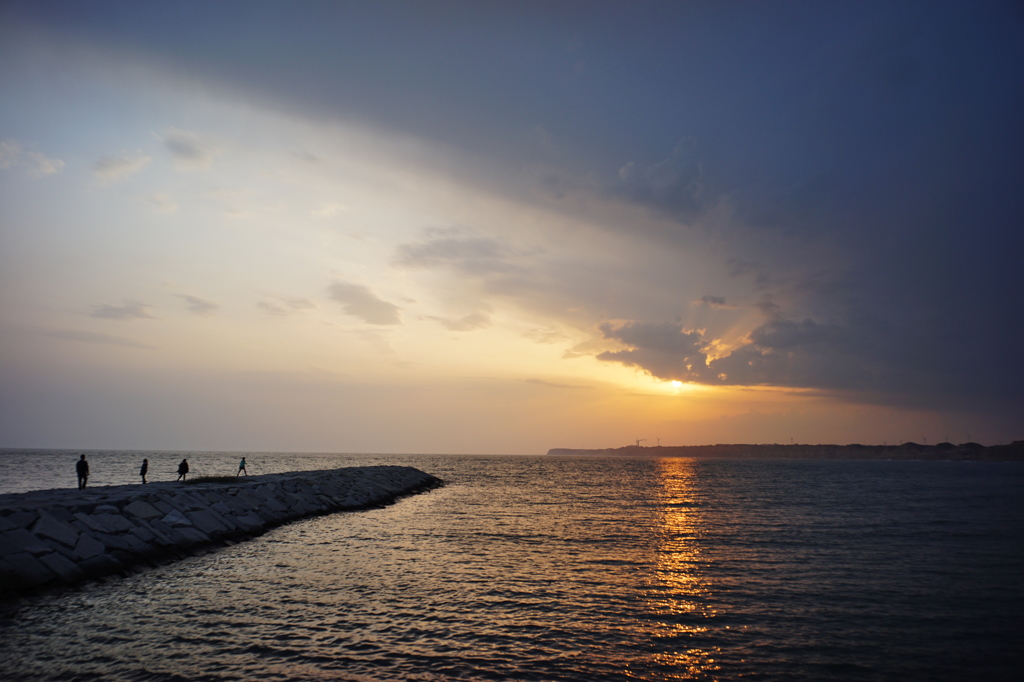 束の間の夕陽