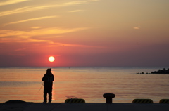 頭上の夕陽