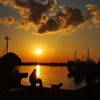 夕陽漁港