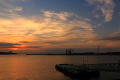 三池港の夕日