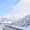 噴煙と雪景色