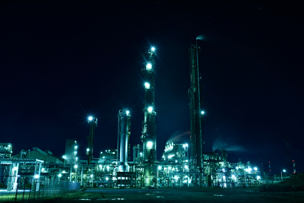 宇部コンビナート工場夜景