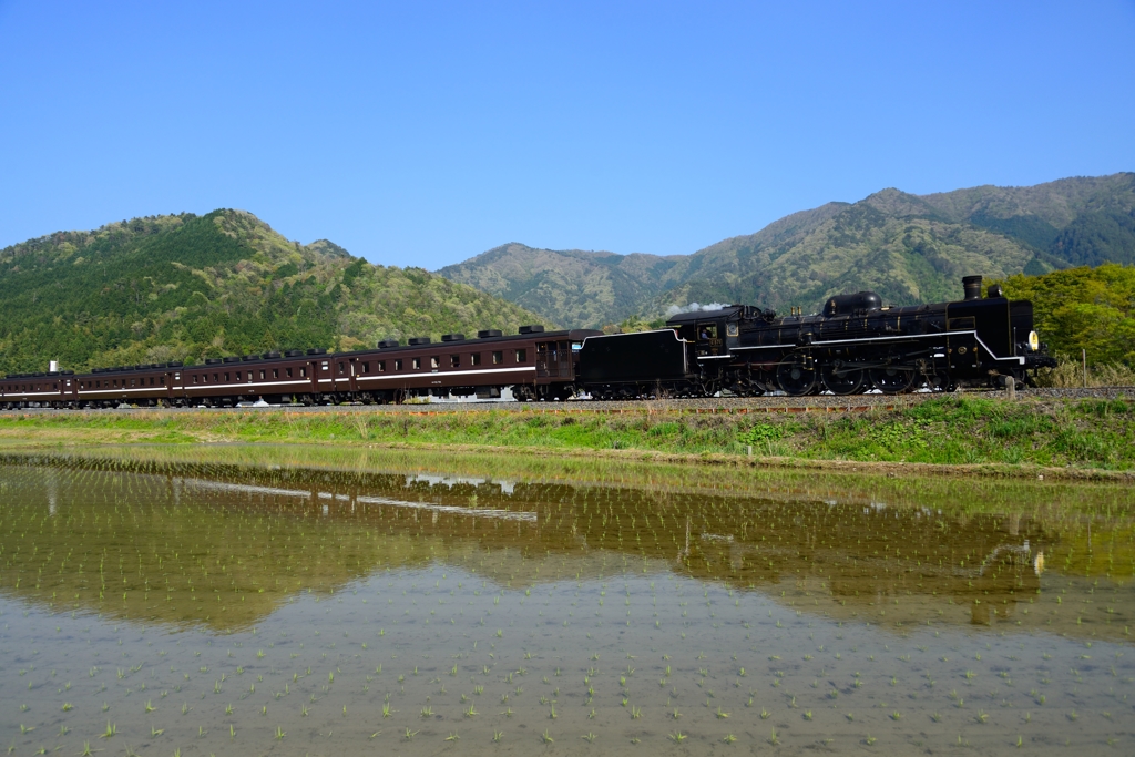 SLやまぐち号2013水鏡