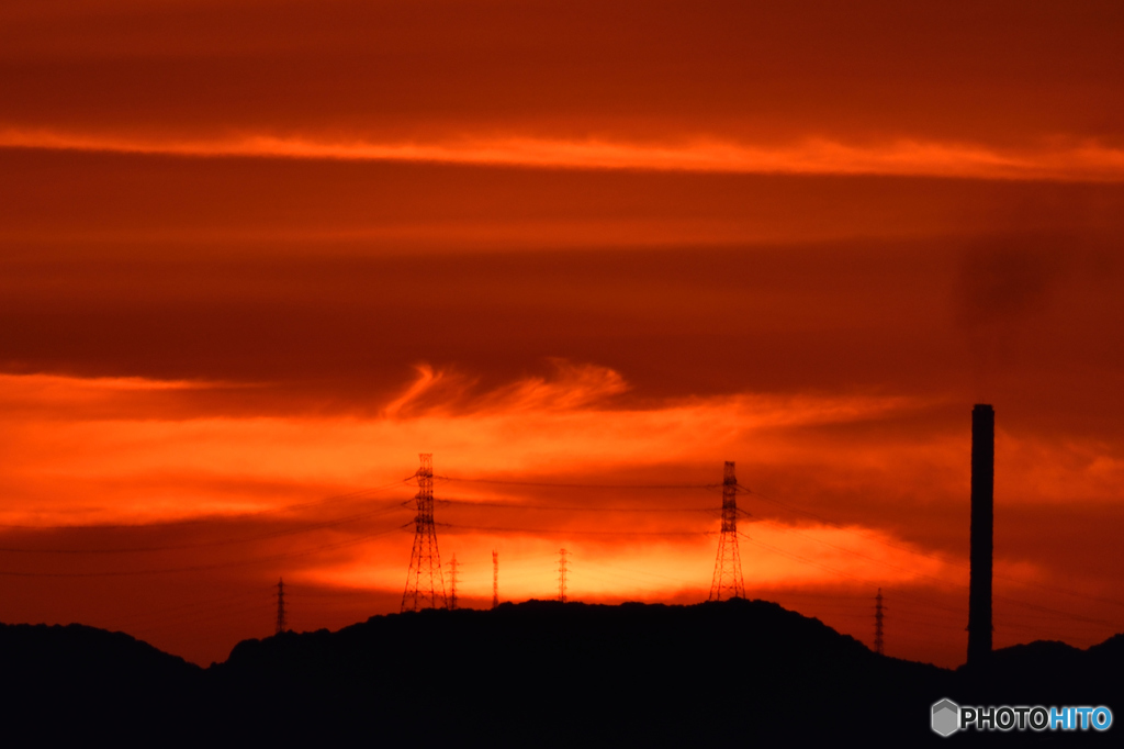 遥か彼方の夕焼け