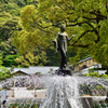 飛沫を受けて
