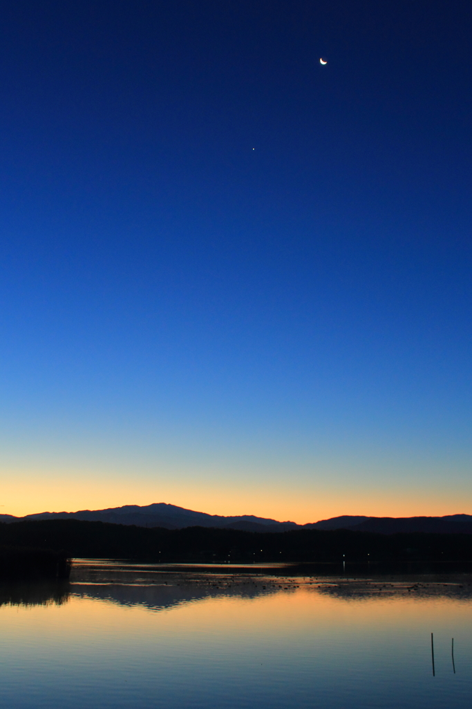 木場潟_白山_夜明け