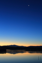 木場潟_白山_夜明け