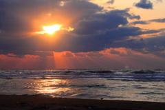 強烈夕陽…