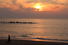 安宅海岸の夕焼け