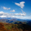 栃木　日光霧降高原から紅葉の山を望む