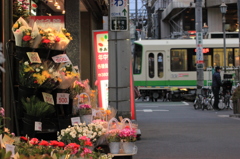 夕暮れの商店街