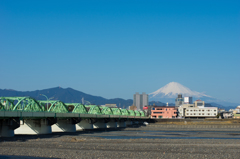 安倍川と富士山