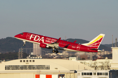 FDA 14号機　ワインレッド　名古屋空港出発！