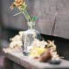 small flowers in a bottle
